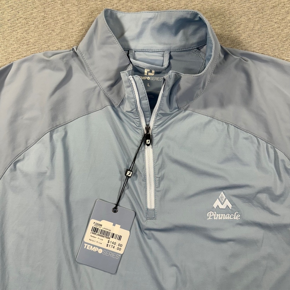 FootJoy TempoSeries Tech Midlayer Mens L Storm Blue Half-Zip Pinnacle Golf NEW